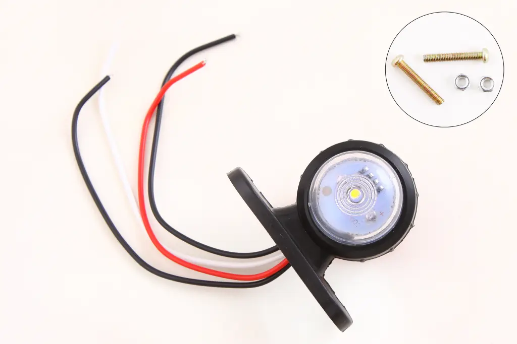ліхтар габаритний бічний чебурашка 5см LED червоний/білий з кріпленням
