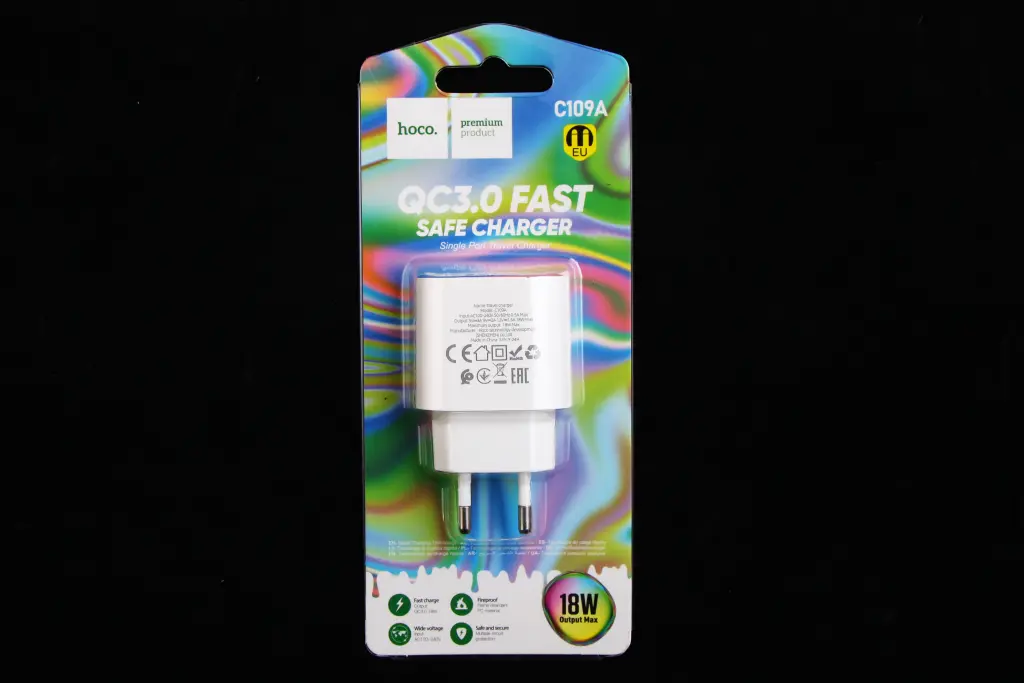зарядка 220В 1USB QC 18 Вт 