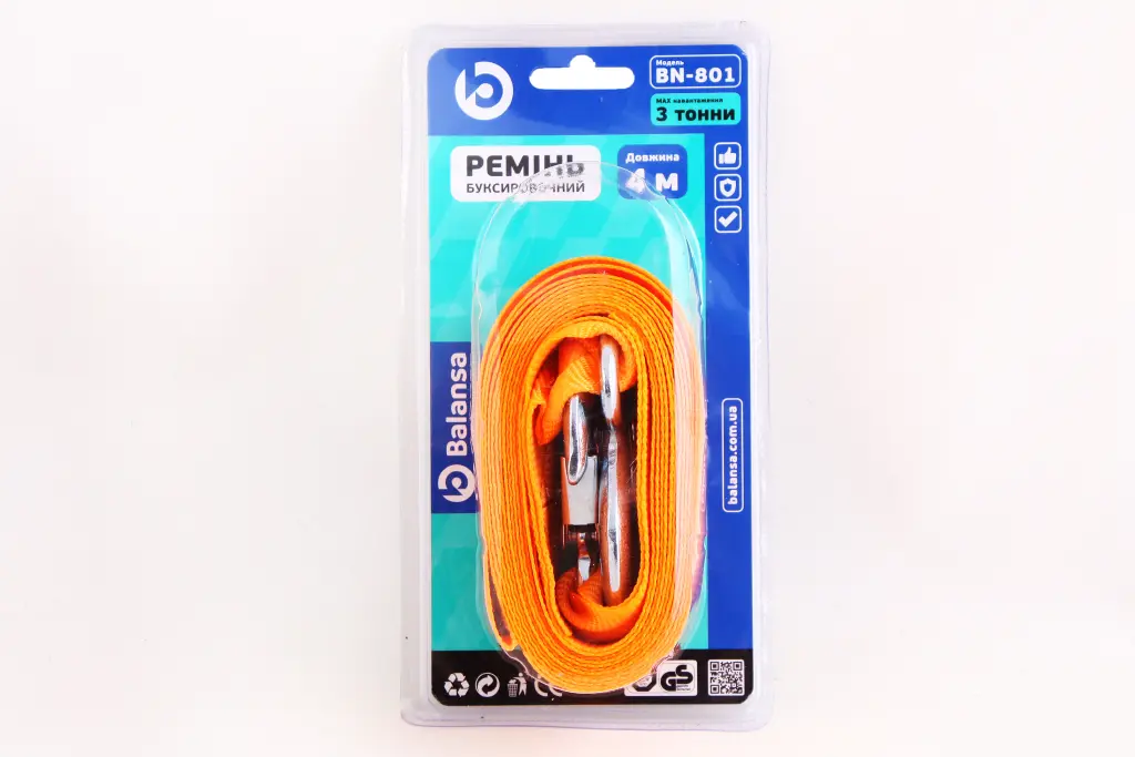 трос буксирувальний стрічка 2 т/4.0м/4.5см 