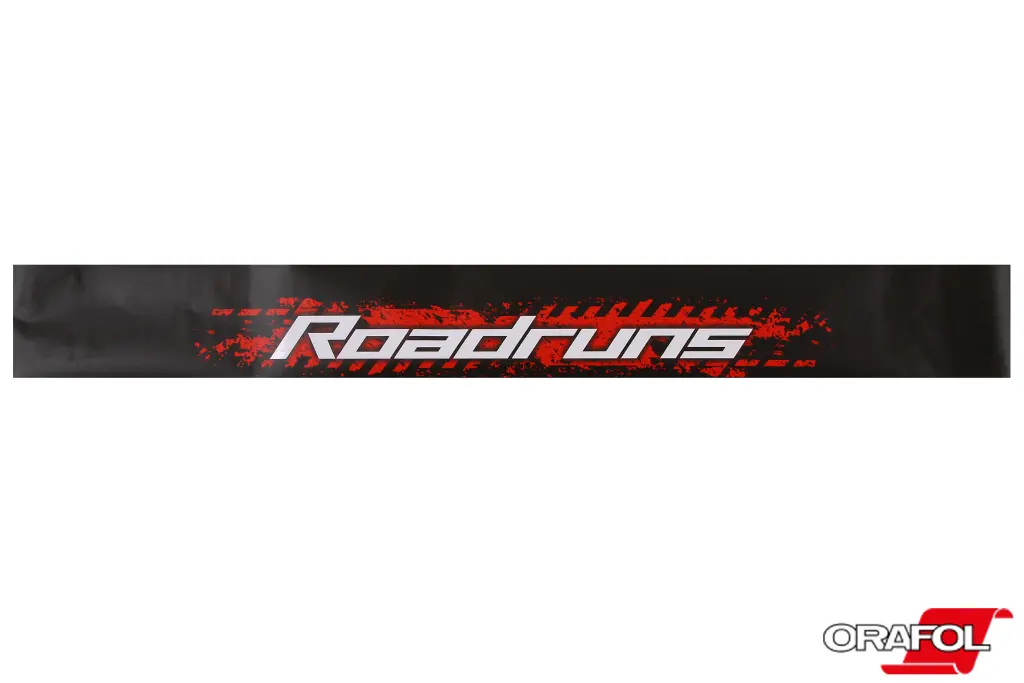 наклейка на лобове скло 17*136см Roadruns чорна 