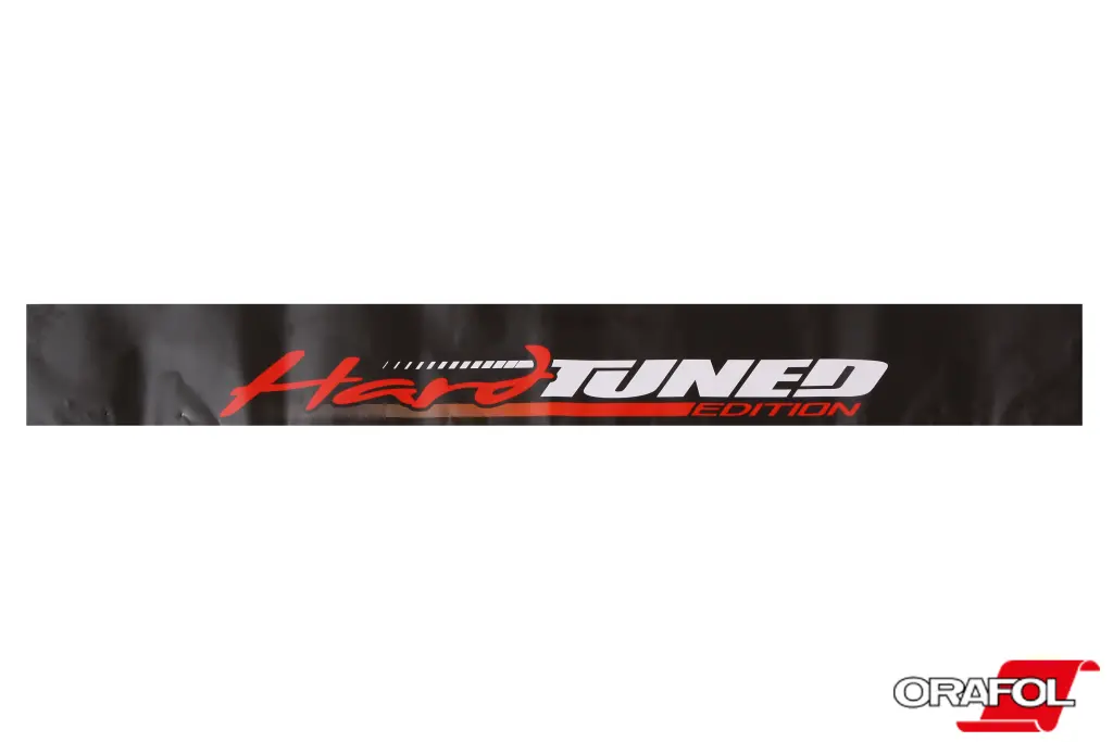 наклейка на лобове скло 17*136см Hard tuned edition чорна 