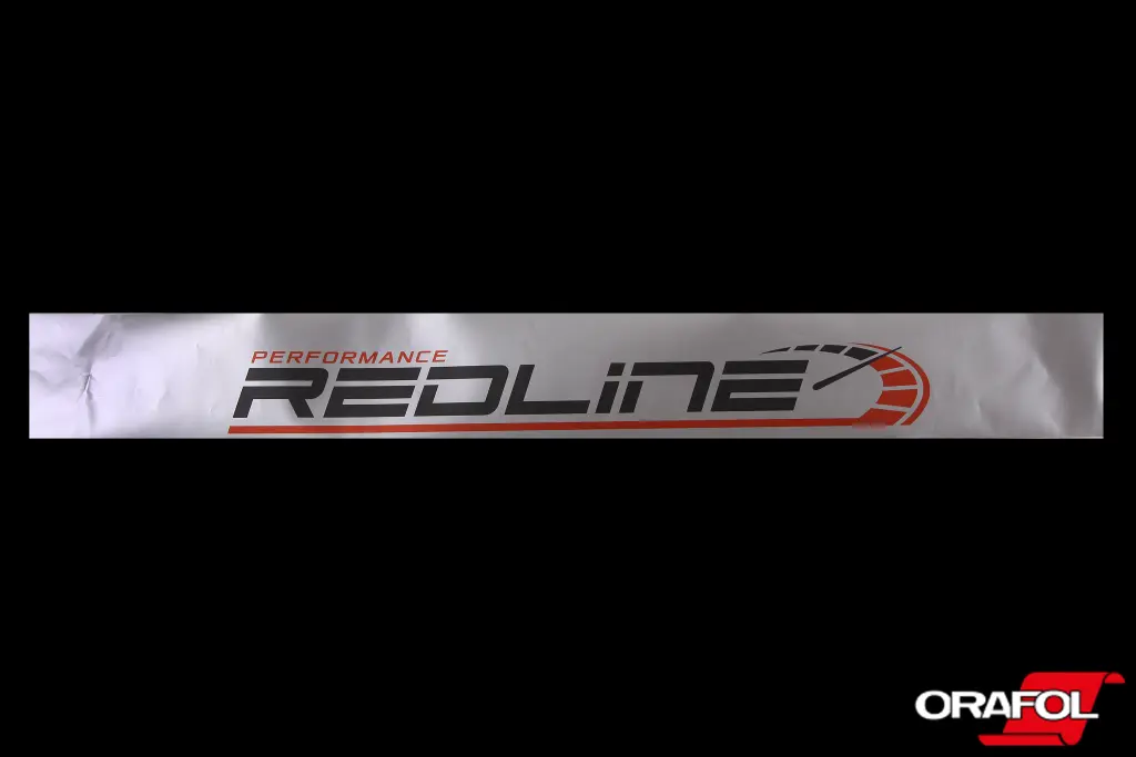 наклейка на лобове скло 17*136см Redline Performance срібл. 