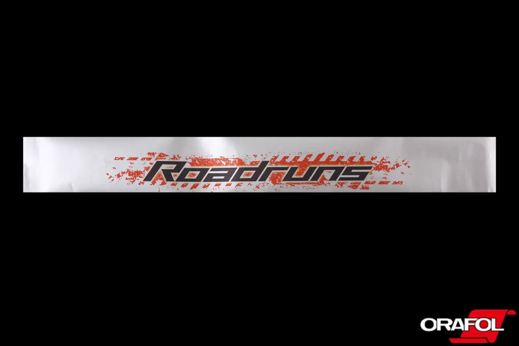 наклейка на лобове скло 17*136см Roadruns срібл. 