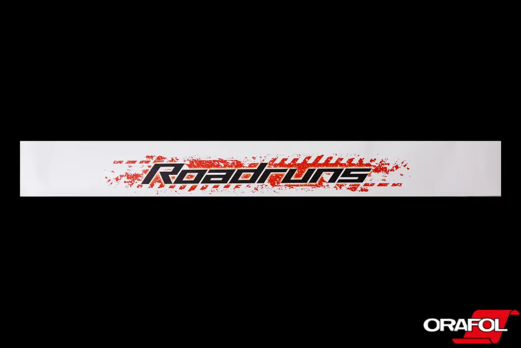 наклейка на лобове скло 17*136см Roadruns біла 