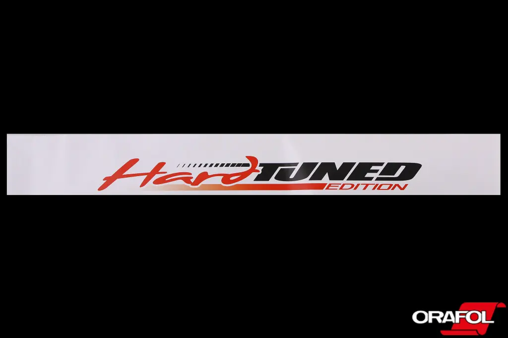 наклейка на лобове скло 17*136см Hard tuned edition біла 