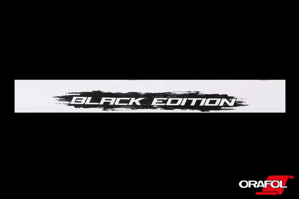 наклейка на лобове скло 17*136см Black Edition біла 