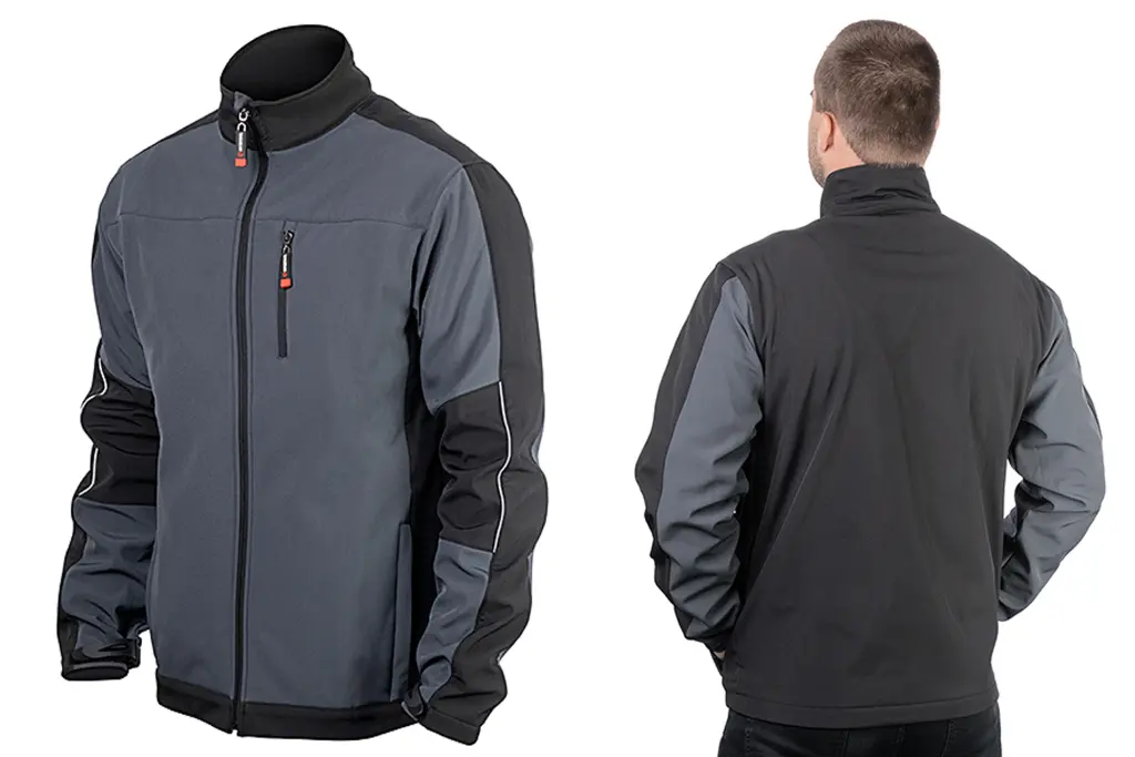 куртка Softshell, тришарова, водо і вітро захист, темно-сіра Intertool