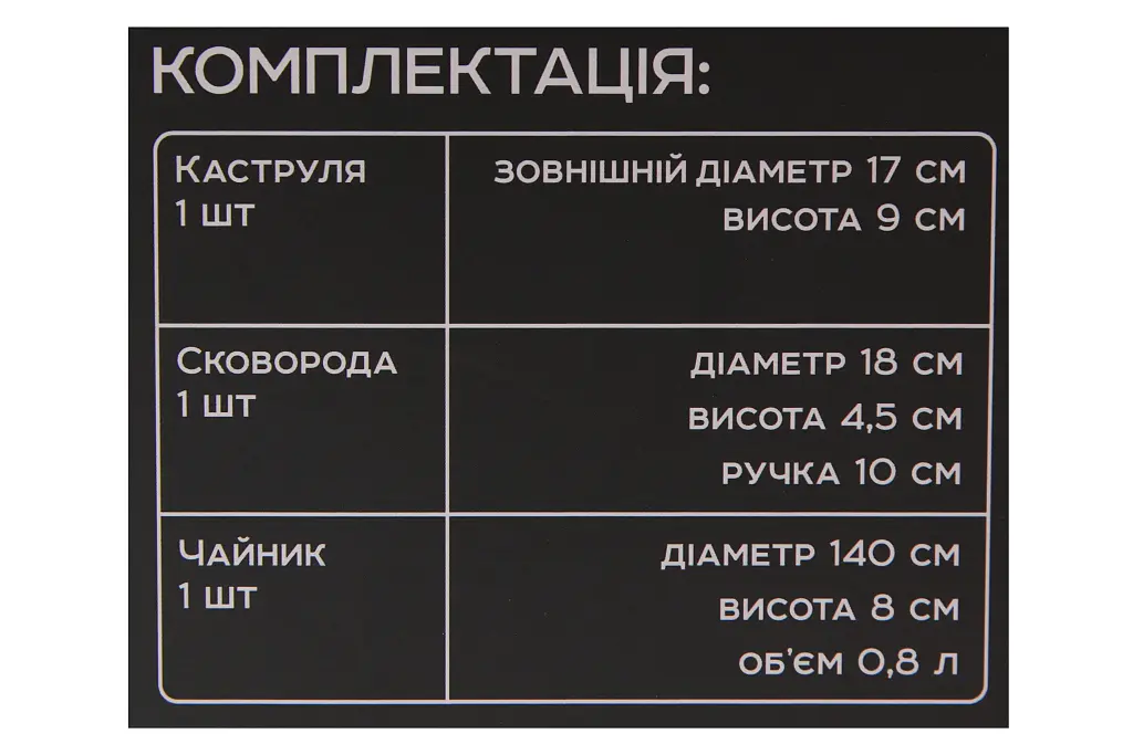 набор посуды для кемпинга (кастрюля+сковорода+чайник) 