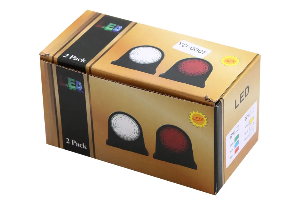 фонарь габаритный боковой чебурашка 8см LED красный/белый (2 шт.)