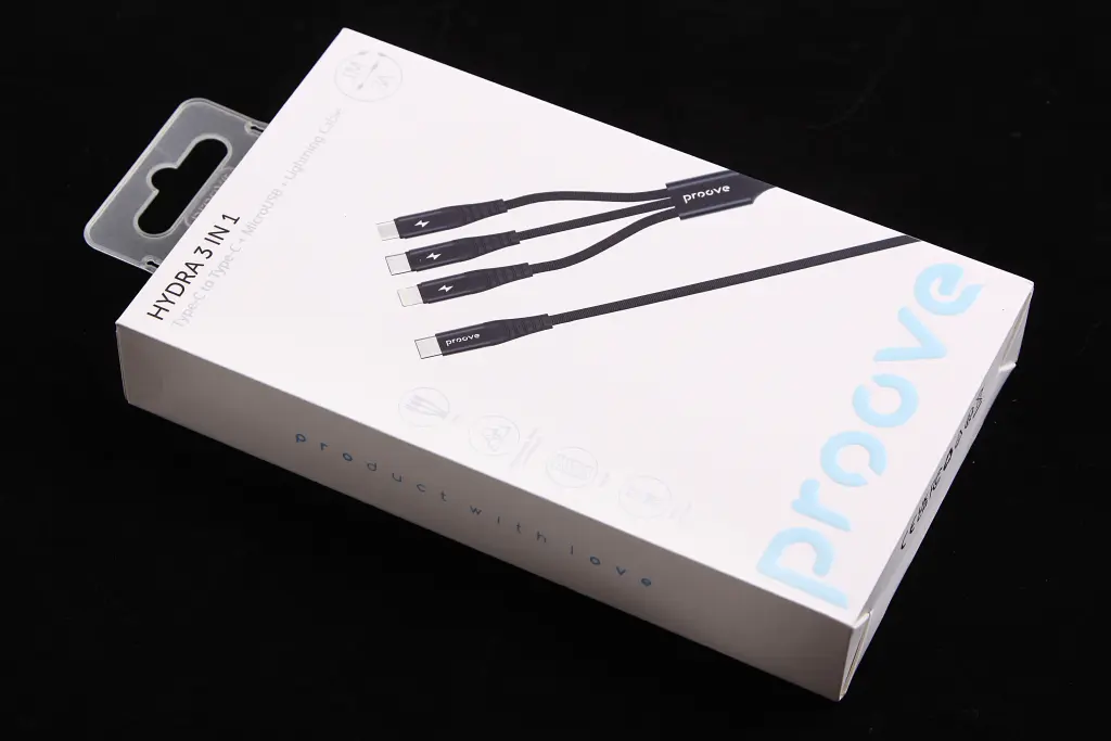 кабель Type-C - iPhone + microUSB + Type-C 3.0A 1.1м 