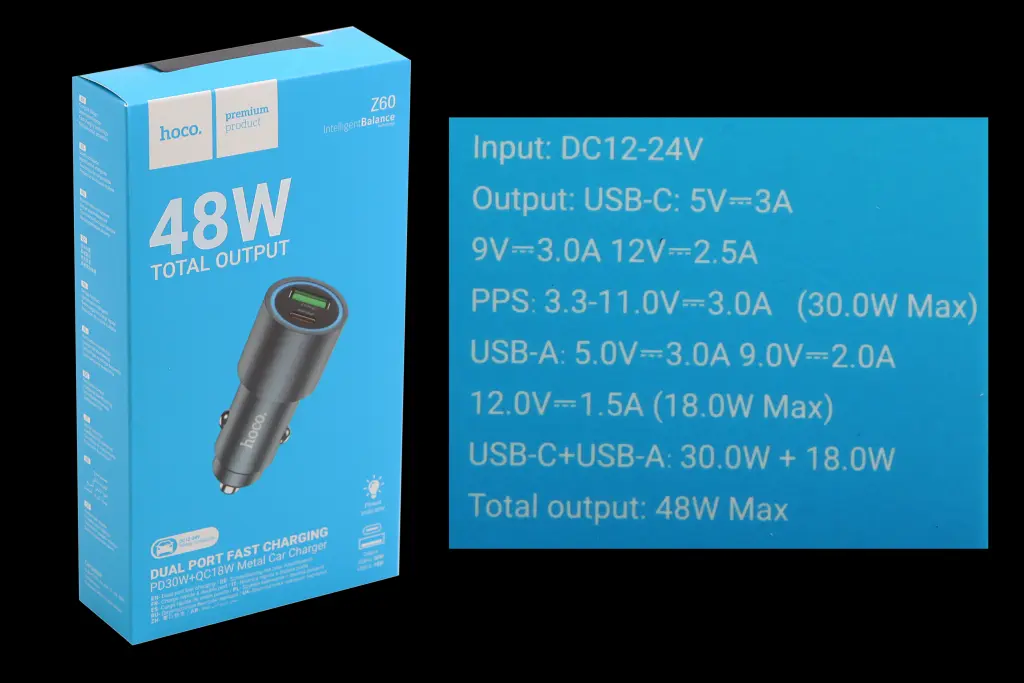 зарядка в прикуриватель 1USB/1Type-C QC 48Вт 