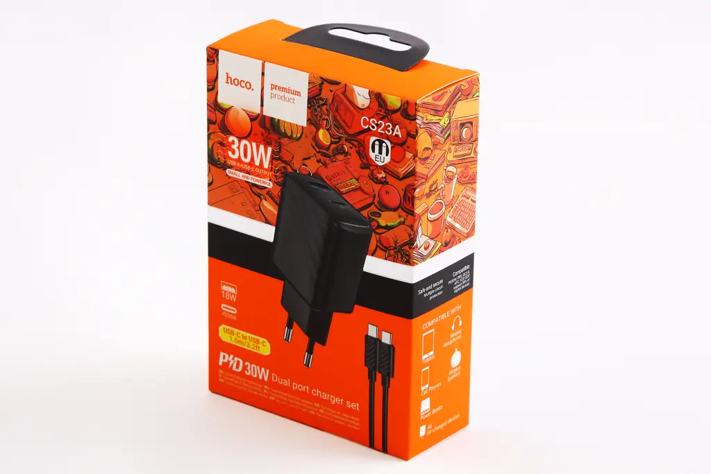 зарядка 220В 1USB/1Type-C QC 30 Вт 